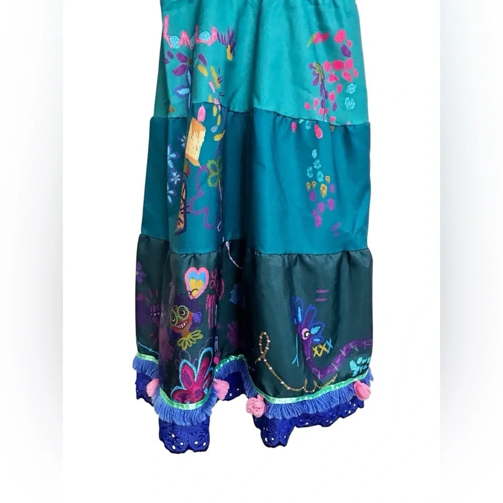 Disney Store Parks Encanto Mirabel Costume dress w flowers butterflies Size 7/8